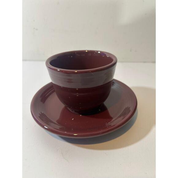 Fiesta Plum Teacup And Saucer Set, RETIRED, FIESTAWARE - Picture 5 of 7